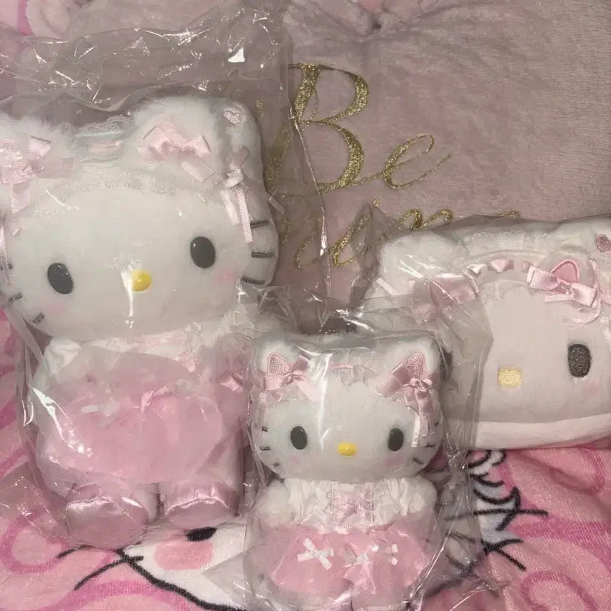 [BUNJANG] Shironneko Ballerina Kitty Plush Pouch Mascot Set / 시로네코 발레리나 키티 누이 파우치 마스코트 세트