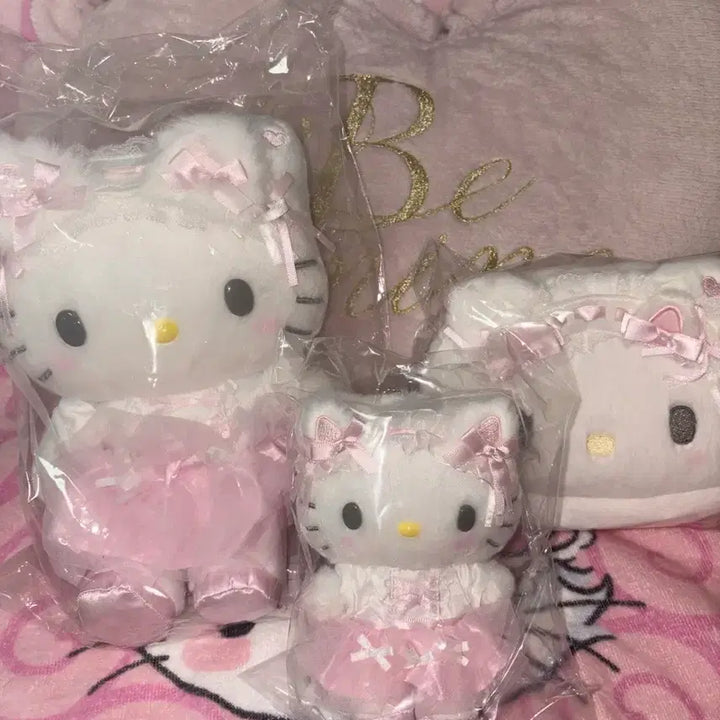 [BUNJANG] Shironneko Ballerina Kitty Plush Pouch Mascot Set / 시로네코 발레리나 키티 누이 파우치 마스코트 세트