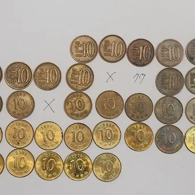 [BUNJANG] Collection of Various Year 10 Won Coins (1966-2006) / 다양한 연도 10원 동전 모음