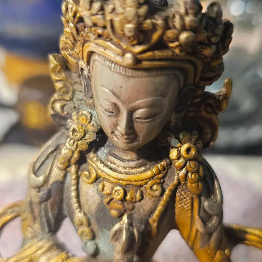 [BUNJANG] 13.5cm Vajrasattva Metal Seated Statue - Tibetan Buddhist Style / 금강살타보살 금속 좌상 13.5cm 티베트 불교 양식 기존 소장품