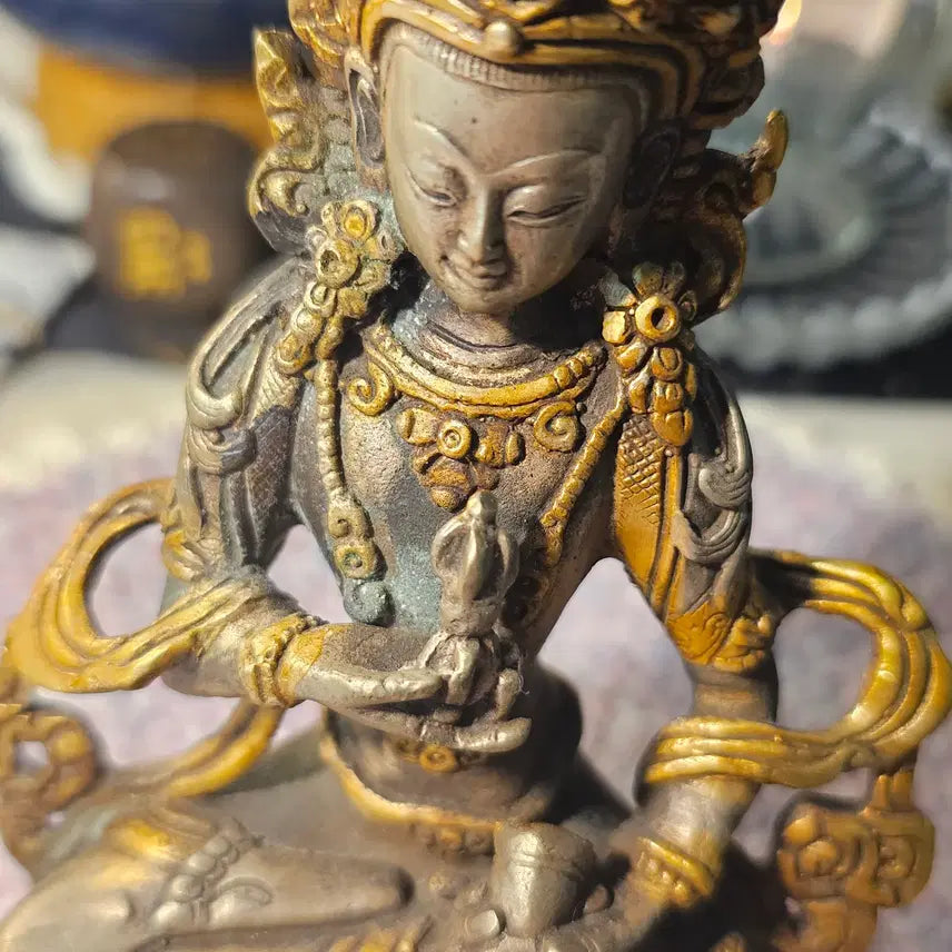 [BUNJANG] 13.5cm Vajrasattva Metal Seated Statue - Tibetan Buddhist Style / 금강살타보살 금속 좌상 13.5cm 티베트 불교 양식 기존 소장품