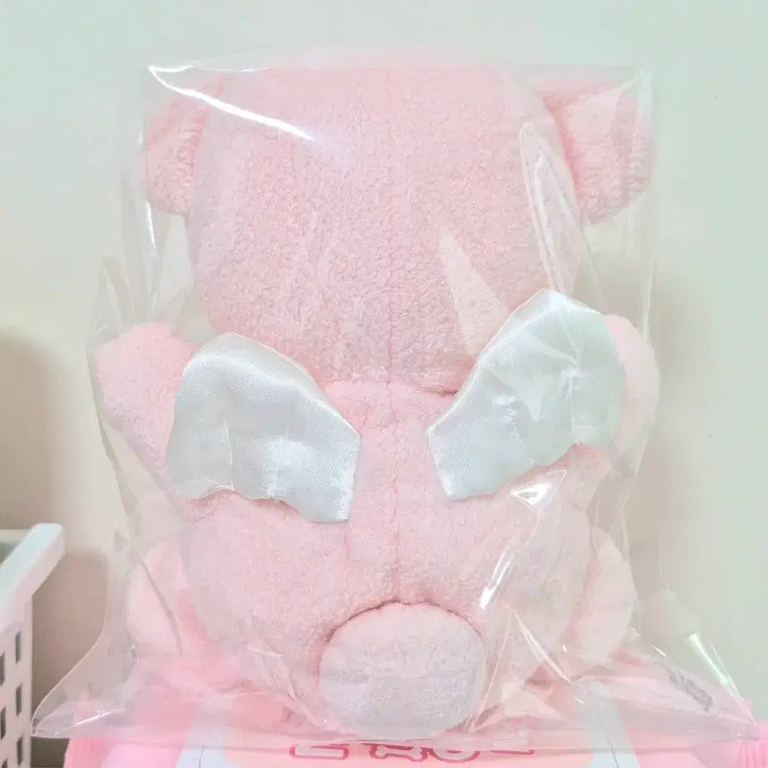 [BUNJANG] Vintage Pink Baby Angel Bear Doll / 고전 빈티지 핑크 분홍 아기 천사 곰 인형