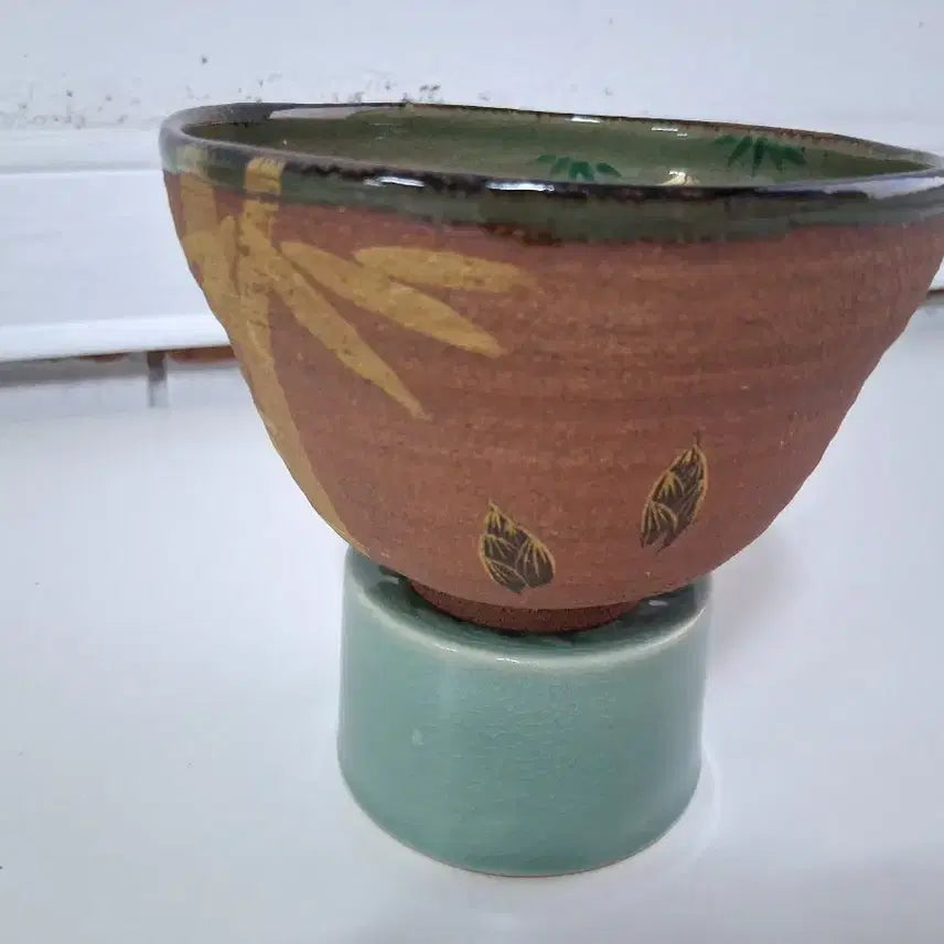 [BUNJANG] Japanese Chawan Tea Bowl with Golden Bamboo Motif / 일본 다완 찻사발