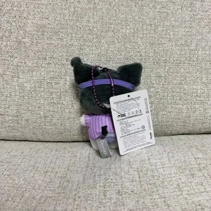 [BUNJANG] Sanrio Kuromi Sleeping Bag Charm 8cm Keyring Doll / 정품 산리오 쿠로미 가방걸이 꿀잠 8cm 키링인형