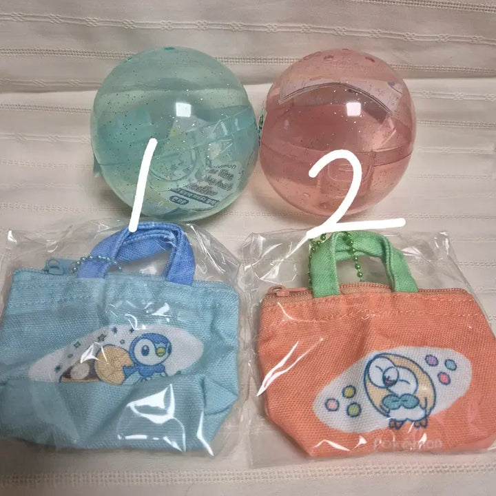 [BUNJANG] Pokemon Mini Tote Bag Pouch Bundle Set (Rowlet &amp; Piplup) / 포켓몬 미니토트백 파우치 나몰빼미,팽도리
