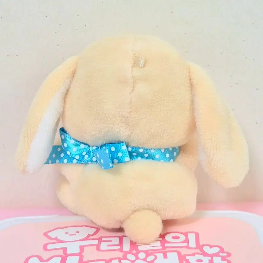 [BUNJANG] Amuse Poteto Usa Yeon Beige Sky Ribbon Ropi Finger Doll Keychain / 어뮤즈 아뮤즈 포테우사 연 베이지 하늘 리본 롯삐 롯피 손가락 인형 키링