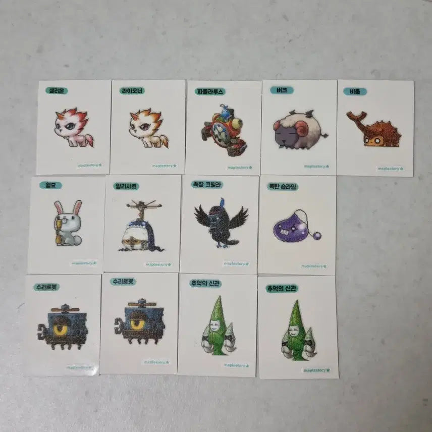 [BUNJANG] MapleStory Maple Ttibuseal Sticker Bundle Set (13 pcs) / 일괄) 메이플 띠부씰 스티커 메이플스토리 띠부띠부씰 13개