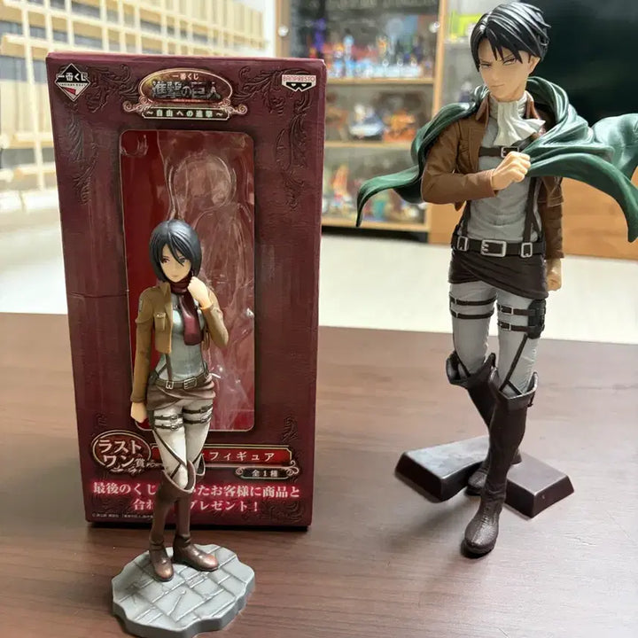 [BUNJANG] Attack on Titan Mikasa Ackerman Last One Figure &amp; Levi Ackerman Grandista Figure Bundle Set / 진격의 거인 자유로의 진격 미카사 라스트원, 그란디스타 리바이 일괄 판매