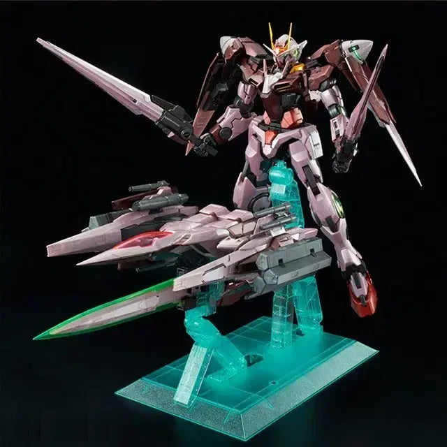 [BUNJANG] Perfect Grade (PG) 00 Gundam Trans-Am 4-Type Set with Stand &amp; Clear Parts / PG 더블오 건담 드란잠 4종 풀셋 스탠드+클리어+트란잠 클리어