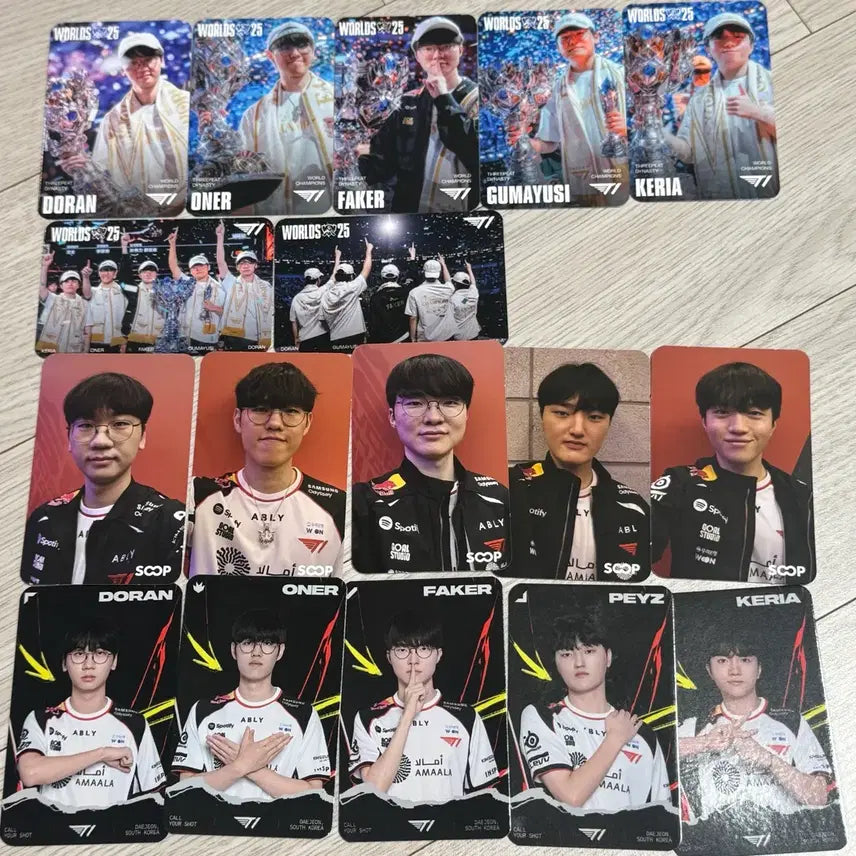 [BUNJANG] T1 Worlds 2023 Bundle Set Photocard / msi 티원 월즈 포카, 숲, 기브어웨이 일괄