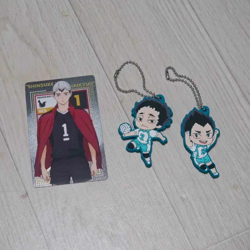 [BUNJANG] Haikyuu!! Inarizaki Miyas Atsumu Kirring &amp; Osamu Card Bundle Set / 하이큐 키링 카드 일괄