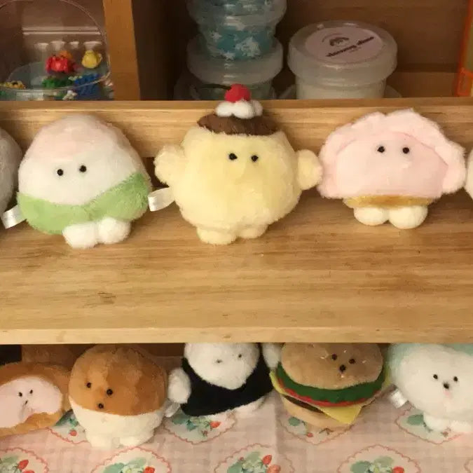 [BUNJANG] Kitty "Classic Japanese Style" Mochi Plush Set (10 pcs) / 레어! (10개세트 )일본 고전풍 푸딩 모찌 사과 복실복슬 인형 키티