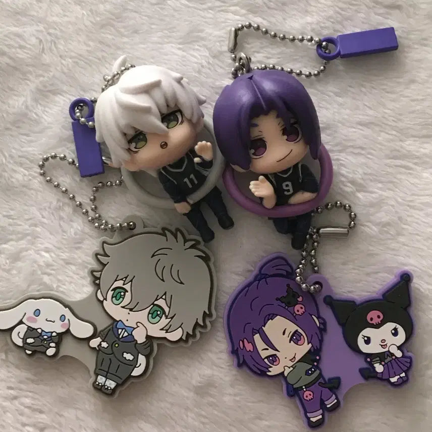 [BUNJANG] Blue Lock Nagi &amp; Reo Figure Gacha Keychain Sanrio / 블루록 나기레오 피규어 가챠 키링 산리오