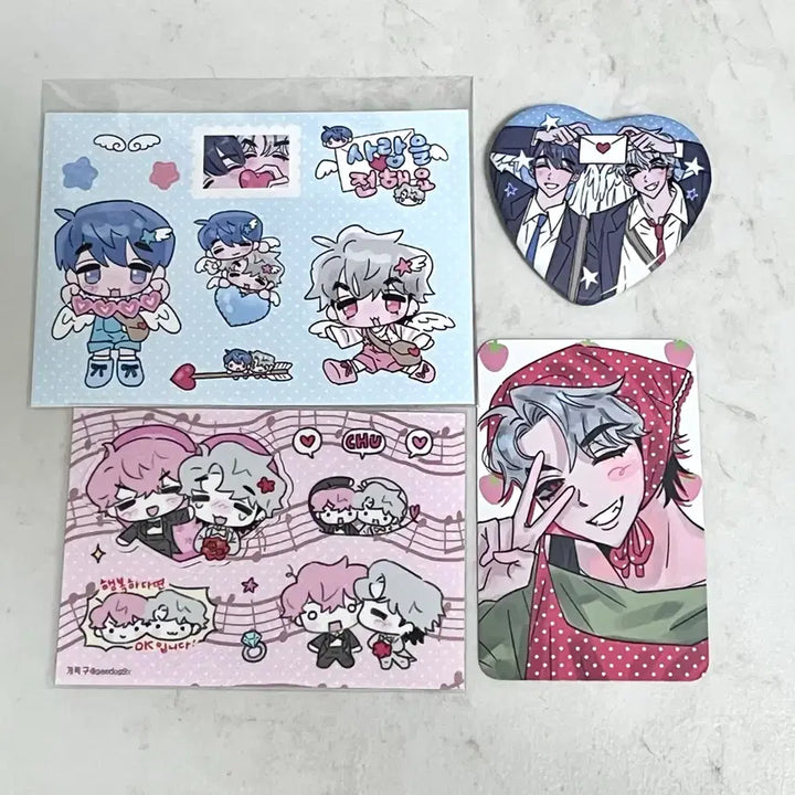 [BUNJANG] PLAVE Gwiyomi Sticker Pin Button Bundle Set (Yejun, Bambi, Eunho) / 플레이브 개독구님 통판 스티커 핀버튼 꾸꾸즈 카페 럭드 예준 밤비 은호