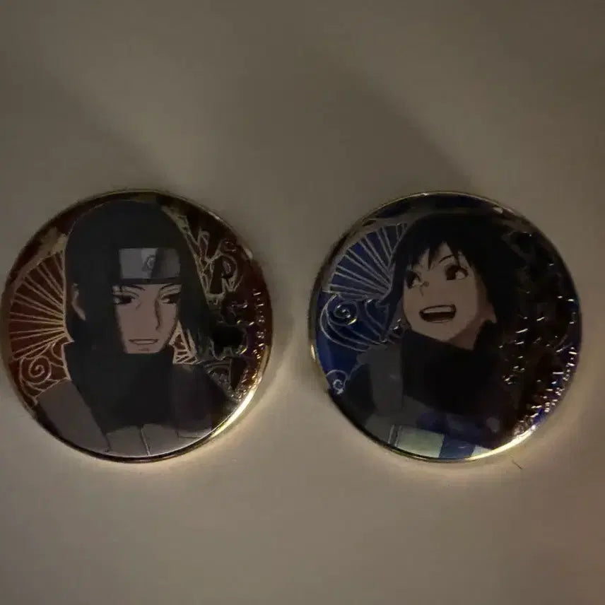 [BUNJANG] Naruto Birthday Metal Can Badge Set - Itachi &amp; Sasuke / 나루토 생일 메탈 캔뱃지 세트 인연 시리즈 우치하 이타치 사스케 이타사스