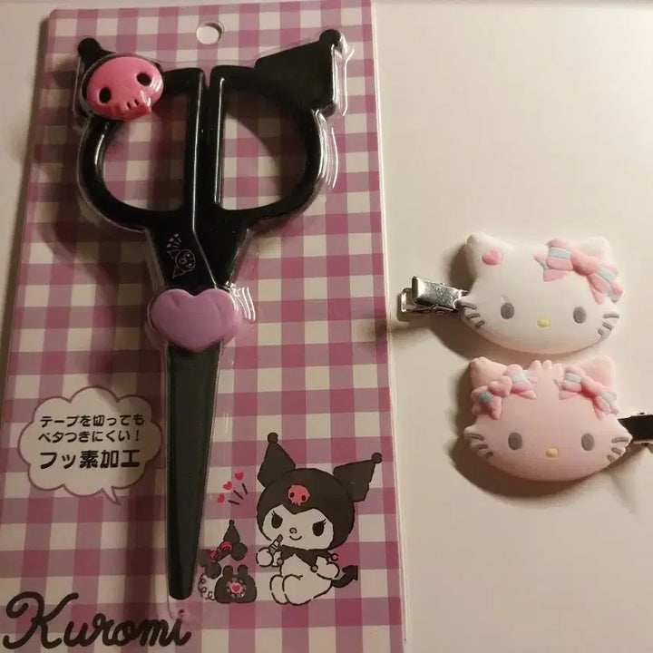[BUNJANG] Kuromi &amp; Charmmy Kitty Hair Pins Bundle Set / (일괄)쿠로미 가위 챠미키티 플로키 헤어핀