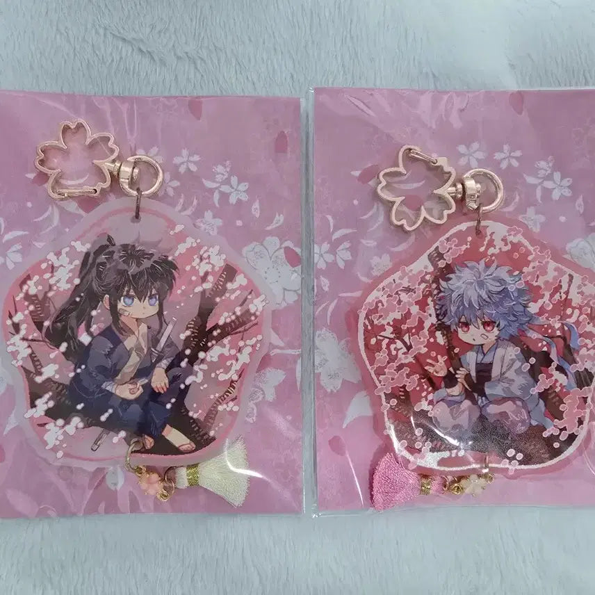 [BUNJANG] Gintama Gintoki Hijikata Cherry Blossom Sake Charm Keychain Bundle Set / 은혼 긴토키 히지카타 벚꽃 술장식 키링 일괄