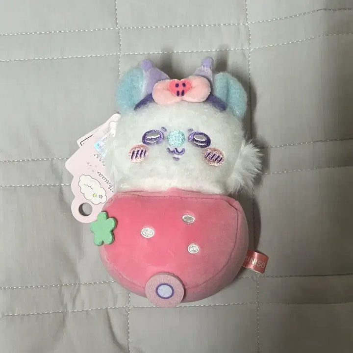 [BUNJANG] Mimoso Sanrio Momocha Strawberry Plush / 미니소 산리오 모몽가 딸기