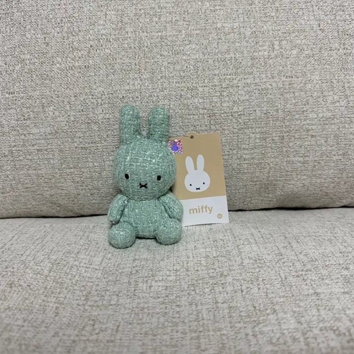 [BUNJANG] Miffy Tweed Keyring Plush Pastel Mint / 정품 트위드 미피 키링 인형 파스텔 민트