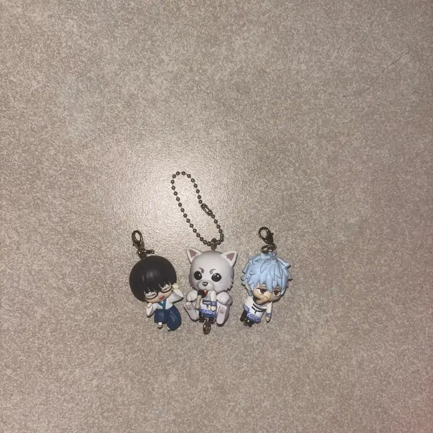 [BUNJANG] Gintama Gachapon Hanging Figures Set - Sakata Gintoki, Kagura, Okita Sougo / 은혼 대롱대롱 가챠 사다하루 긴토키 신파치 일괄