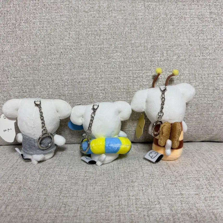 [BUNJANG] Ganadi Na-an Hwayi Keychain Plush / 정품 가나디 나안아 하양이 키링 인형
