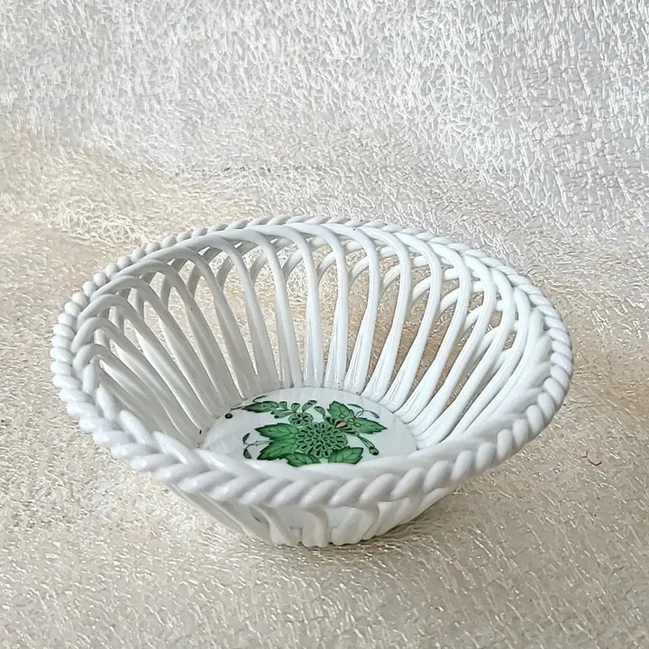 [BUNJANG] Herend Green Apacai Reticulated Bowl / 헤렌드 그린아포니 투각 볼
