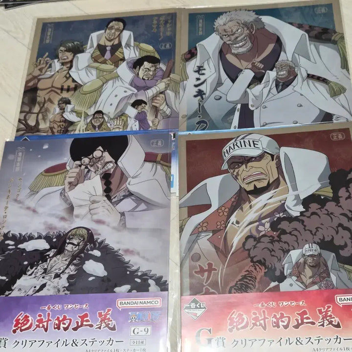 [BUNJANG] One Piece Absolute Justice Clear File &amp; Sticker Bundle Set (4 Items) / 원피스 절대적 정의 클리어 파일&amp;스티커 4set일괄 가격