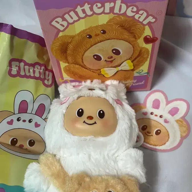 [BUNJANG] Butter Bear Fluffy Cuddle Marshmallow Bunny Plush / 버터베어 플러피 커들 마쉬멜로우 버니 토끼 인형