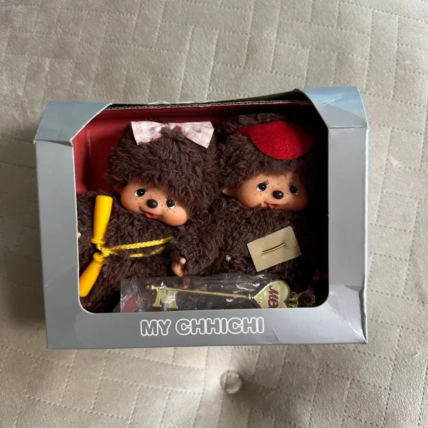[BUNJANG] Monchhichi My Chhich 35th Anniversary Boa Fur Set / 몬치치 마이치치 35주년 보아털 세트