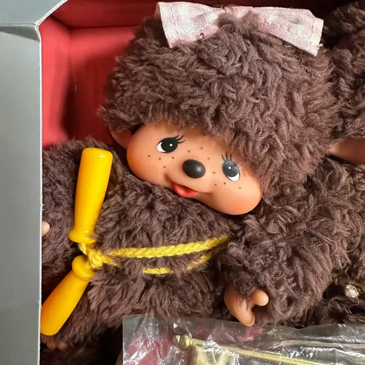 [BUNJANG] Monchhichi My Chhich 35th Anniversary Boa Fur Set / 몬치치 마이치치 35주년 보아털 세트