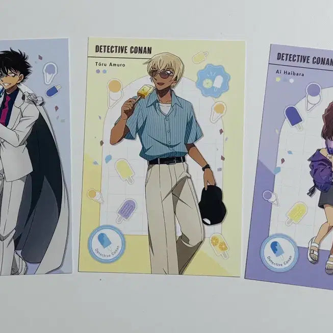 [BUNJANG] Detective Conan Ice Candy Illustration Postcard Set (3 Types) / 명탐정코난 아이스캔디 신상 엽서 3종일괄
