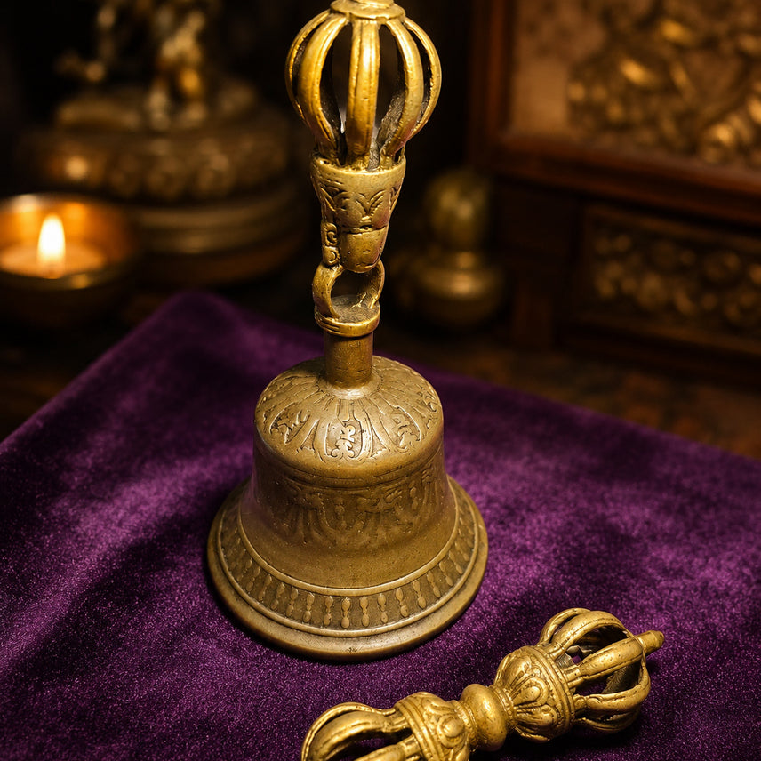 [BUNJANG] Tibetan Style Vajra Bell and Dorje Set / 티베트 수공예  금강령 금강저 세트