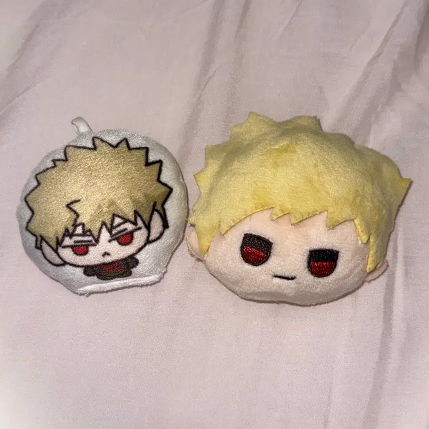 [BUNJANG] My Hero Academia Bakugo Kirimon Cushion Keychain &amp; Daiso Face Plush Badge / 히로아카 바쿠고 키리몽님 쿠션키링+다이소 얼굴 인형 뱃지 나히아