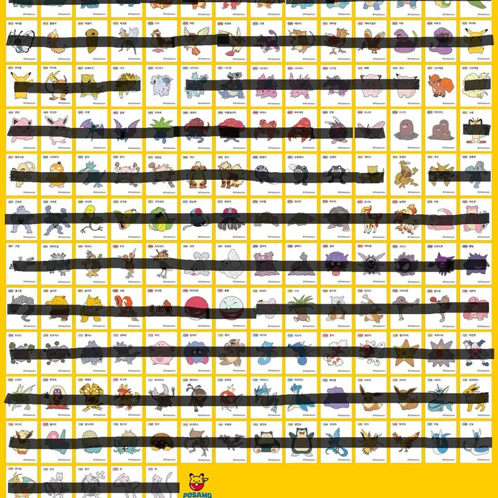 [BUNJANG] Pokemon Stick Seal Gen 1 - Three-Digit No-Code / 포켓몬 띠부씰 1세대 세자리 노코드 구매