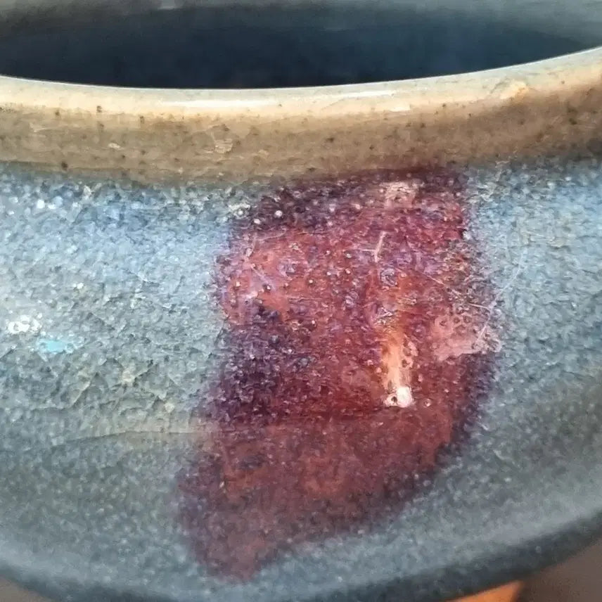 [BUNJANG] Song Dynasty Jun Ware Celadon Glazed Tripod Censer with Red Glaze Spotting / 송균요 홍반 양이로