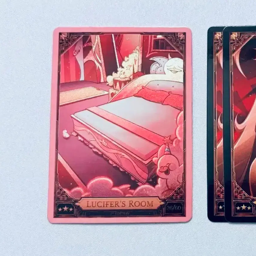 [BUNJANG] Hazbin Hotel Lucifer Pink Foil Trading Card / 해즈빈 호텔 루시퍼 루시퍼의 방 핑크 포일 트레이딩 카드