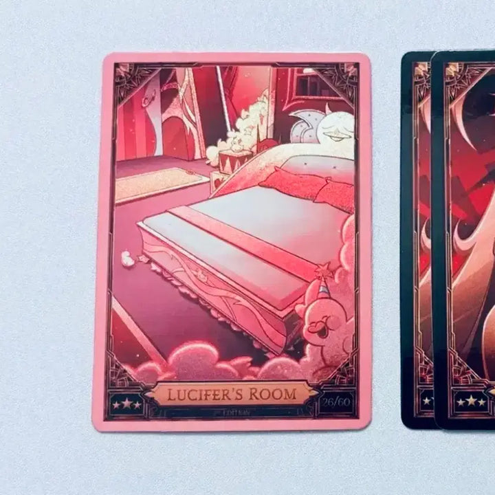 [BUNJANG] Hazbin Hotel Lucifer Pink Foil Trading Card / 해즈빈 호텔 루시퍼 루시퍼의 방 핑크 포일 트레이딩 카드