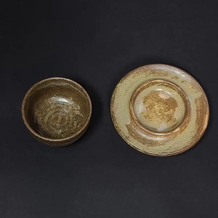 [BUNJANG] Mungyeong Yo Cheon Han-Bong Celadon Cup and Saucer Set / 문경요 천한봉샘 이라보잔과 받침