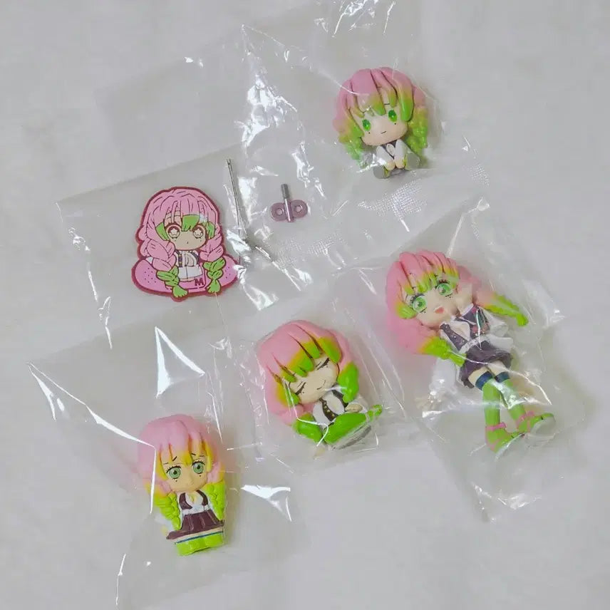 [BUNJANG] Demon Slayer Mitsuri Kanroji Fapeton Gacha Figure Bundle Set / 귀멸의 칼날 팔버스, 페탓토, 어깨쿵 칸로지 미츠리 가챠 피규어