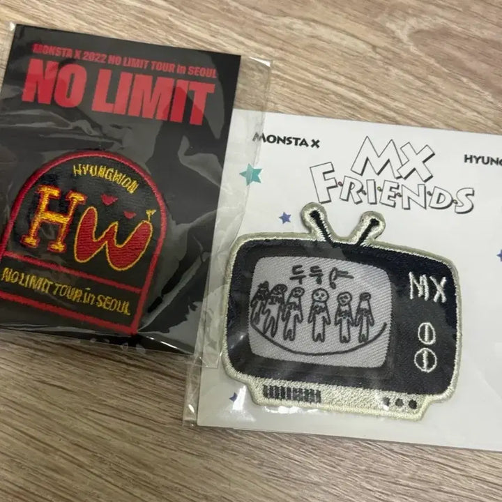 [BUNJANG] Monsta X Minhyuk Kihyun Hyungwon Norimit Tour/MX Friends Wappen Bundle Set / 6개 세트 몬스타엑스 짭구삼 민혁 기현 형원 와펜 일괄!