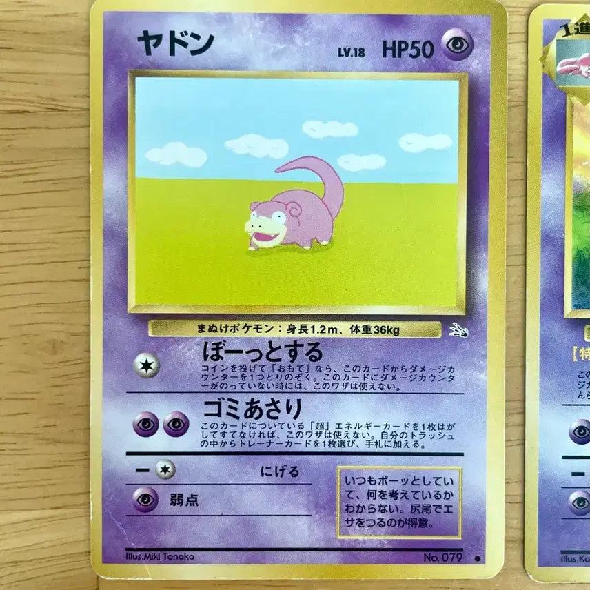 [BUNJANG] Pokemon Card Slowpoke/Slowbro Old Back Set (First Edition) / 일판 포켓몬카드 야돈/야도란 초판 올드백 세트