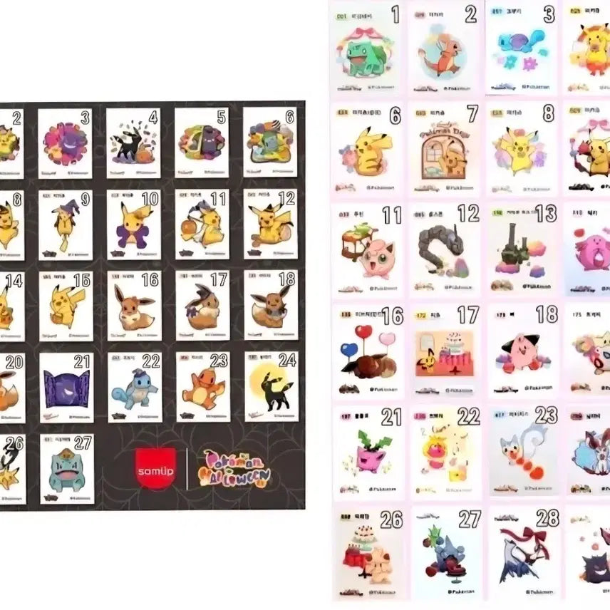 [BUNJANG] Pokemon Stickers Gen 1 + Gen 2 + Halloween + Lovely Full Set / 포켓몬 띠부씰 1세대+2세대+할로윈+러블리 전종