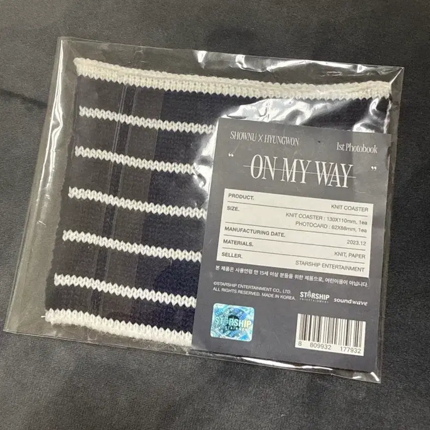 [BUNJANG] MONSTA X Shownu X Hyungwon ON MY WAY Photobook Knit Coaster / 몬스타엑스 셔누X형원 온마이웨이 포토북 니트 코스터