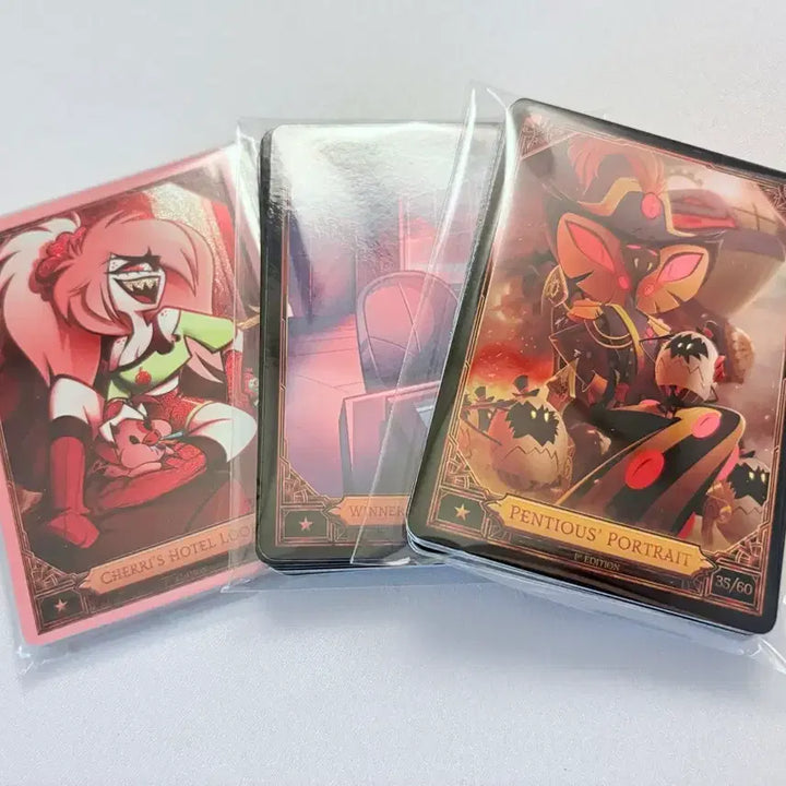 [BUNJANG] HAZBIN HOTEL PENDLETON Cherry Bomb Photocard Set (38 cards) / 해즈빈 호텔 펜셔스 펜들턴 체리밤 카드 38장 핑크포일 논포일 트레카