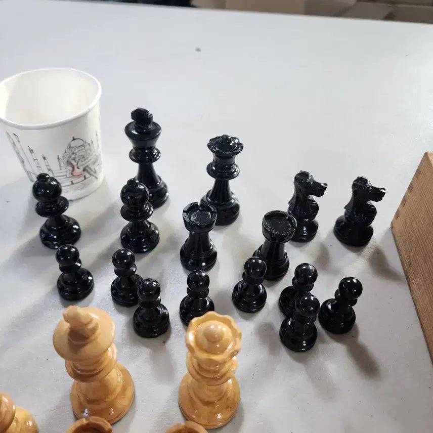 [BUNJANG] French Handmade Wooden Chess Set / 프랑스 나무 핸드메이드 체스 미국 뉴욕으로 수출한 프랑스체스