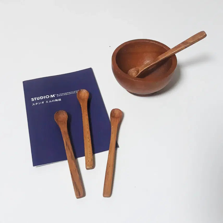 [BUNJANG] Fog Linen Work Spice Bowl &amp; Studio M Shichimi Spoon Set / 포그린넨 향신료 볼, 스튜디오엠 시치미 스푼