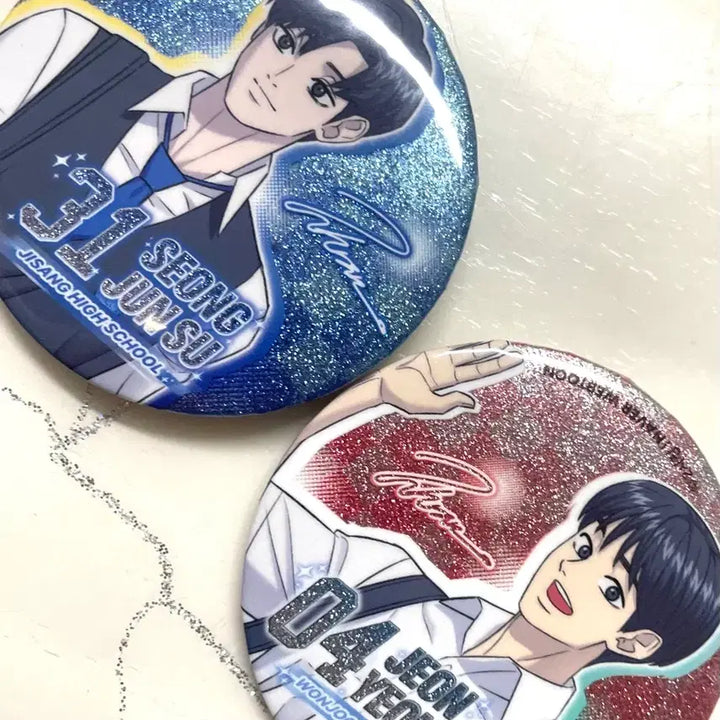 [BUNJANG] Garbage Time Official Goods Seong Junsu &amp; Jeon Yeongjung Badge Bundle Set / 가비지타임 공식 굿즈 뱃지 성준수, 전영중 갑타 굿즈 일괄