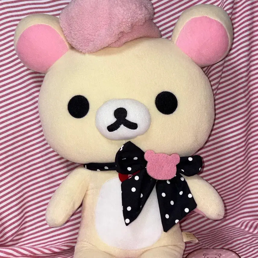 [BUNJANG] San-X Korilakkuma Polka Dot Ribbon Plush 2011 / 고전 산엑스 코리락쿠마 도트 리본 인형