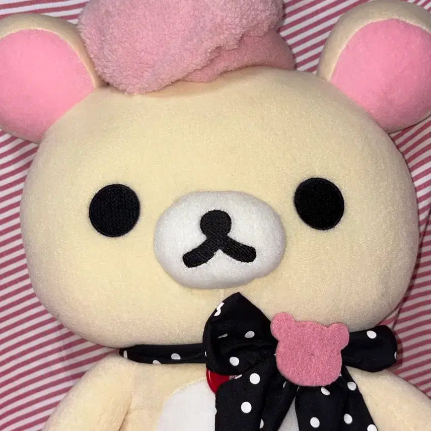 [BUNJANG] San-X Korilakkuma Polka Dot Ribbon Plush 2011 / 고전 산엑스 코리락쿠마 도트 리본 인형