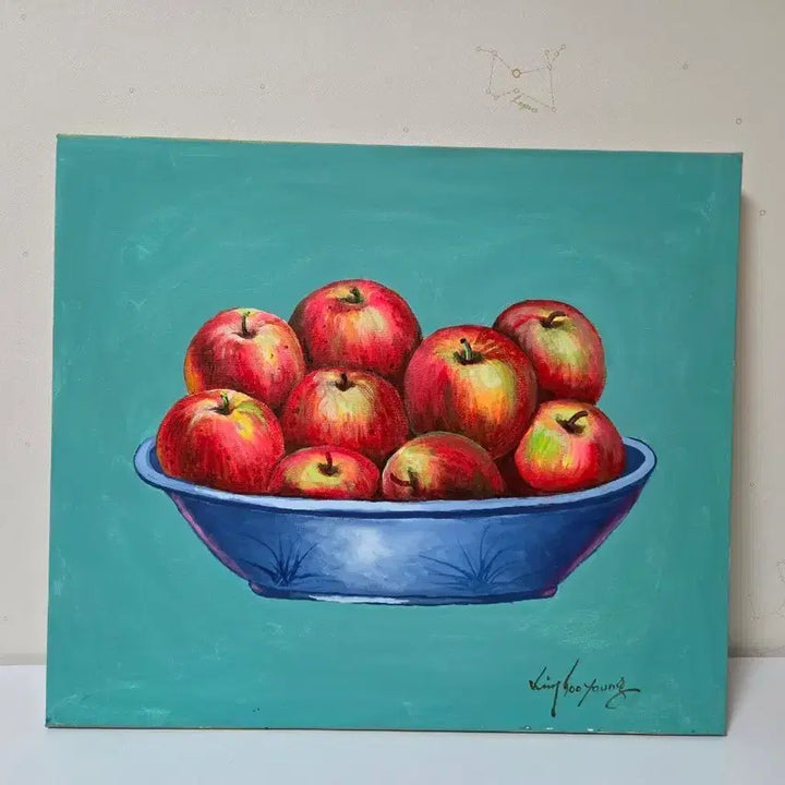 [BUNJANG] Kim Soo-young Apple Oil Painting / 김수영 작가 사과 유화 그림